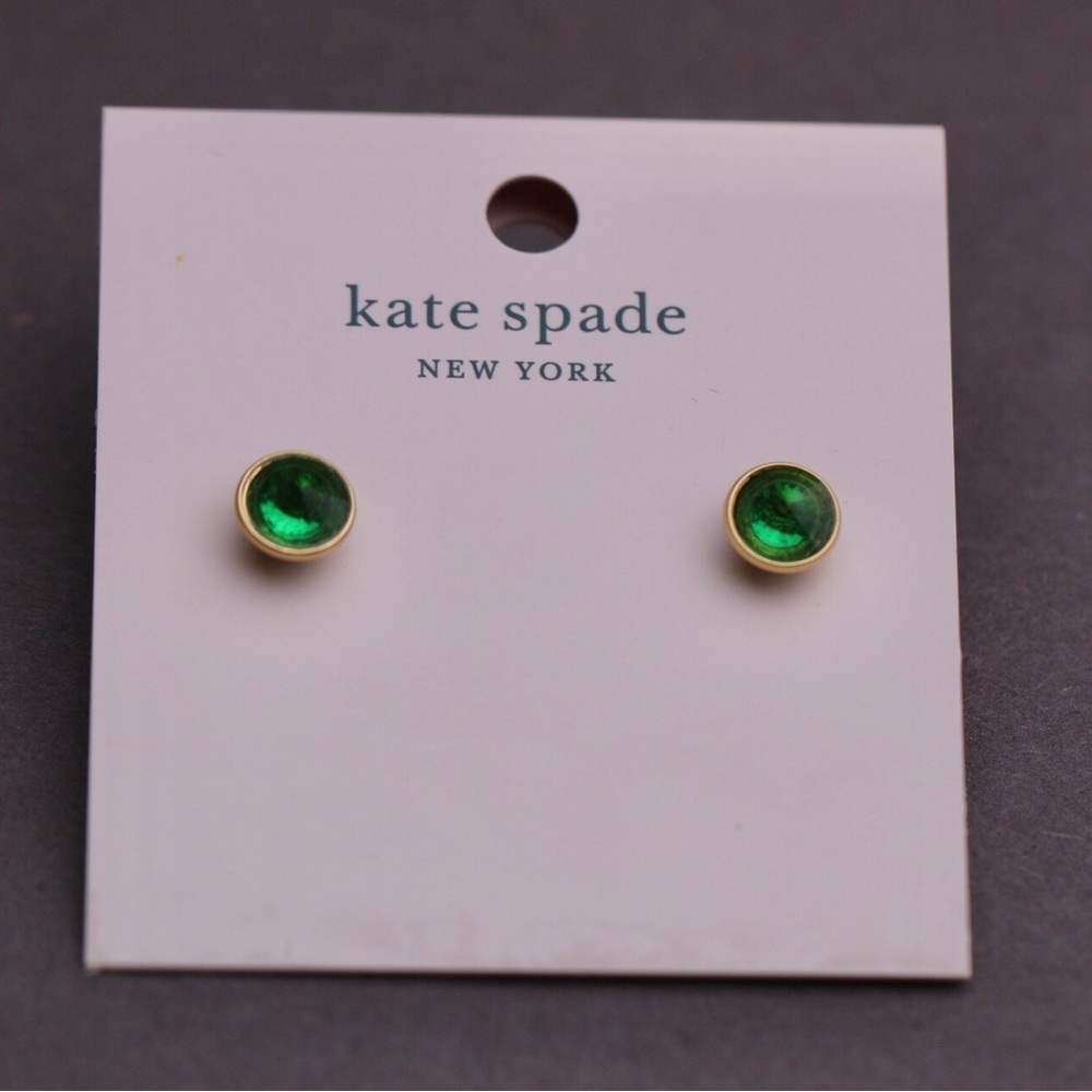 Kate Spade green cubic Studs